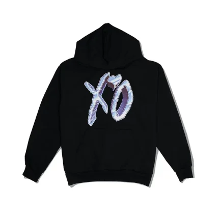 The Weeknd Dawn FM Chrome XO Logo Hoodie Black