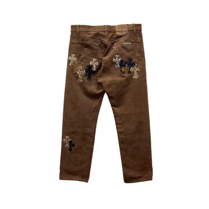 Chrome Hearts Leopard Cross Patch Brown Jeans