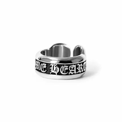 CHROME HEARTS SCROLL RING – SMALL LABEL RING