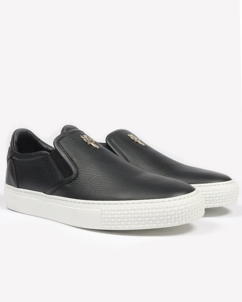 1_0107d4b9-84d7-49aa-8fb5-3e9f6b22f5d5_416x@2x.progressive.png Chrome Hearts Dagger Embellished Leather Slip-Ons