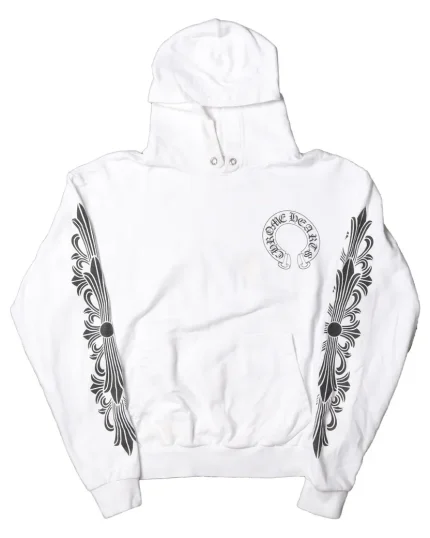 Chrome Hearts White Horseshoe Logo Hoodie
