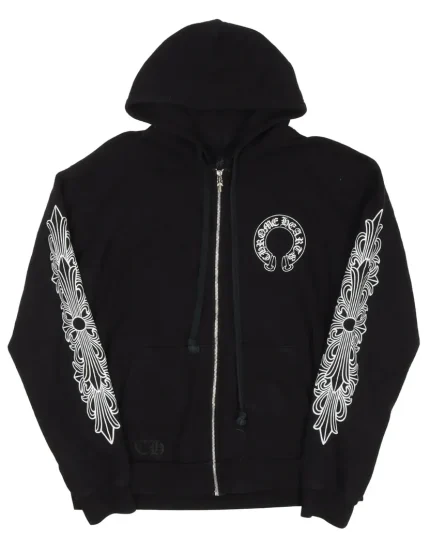 Chrome Hearts Horseshoe Logo Zip Up Hoodie