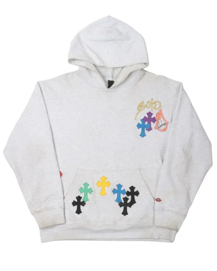 Chrome Hearts Multicolor Leather Cross Patch Hoodie