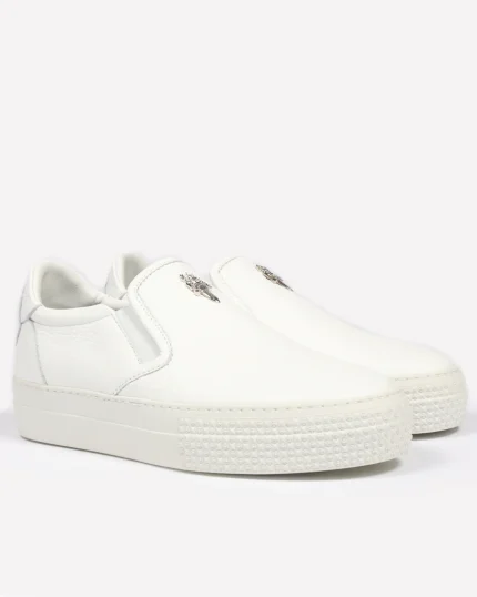 Chrome Hearts Dagger Embellished Leather Slip-Ons