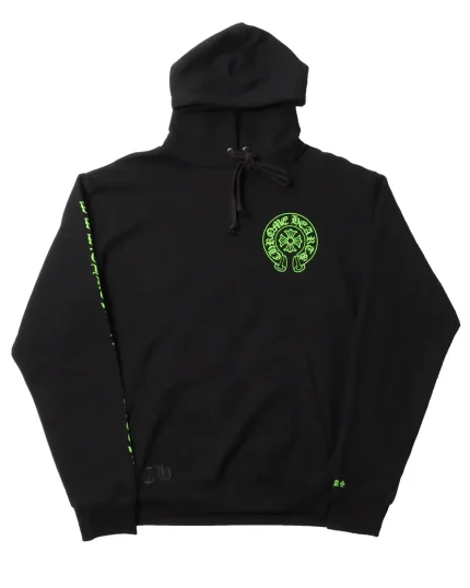 Chrome Hearts Green Leather Cross Hoodies