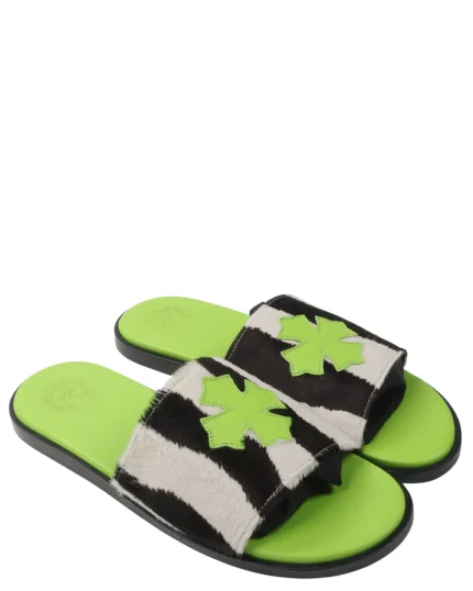 Chrome Hearts Cross Patch Zebra Slides