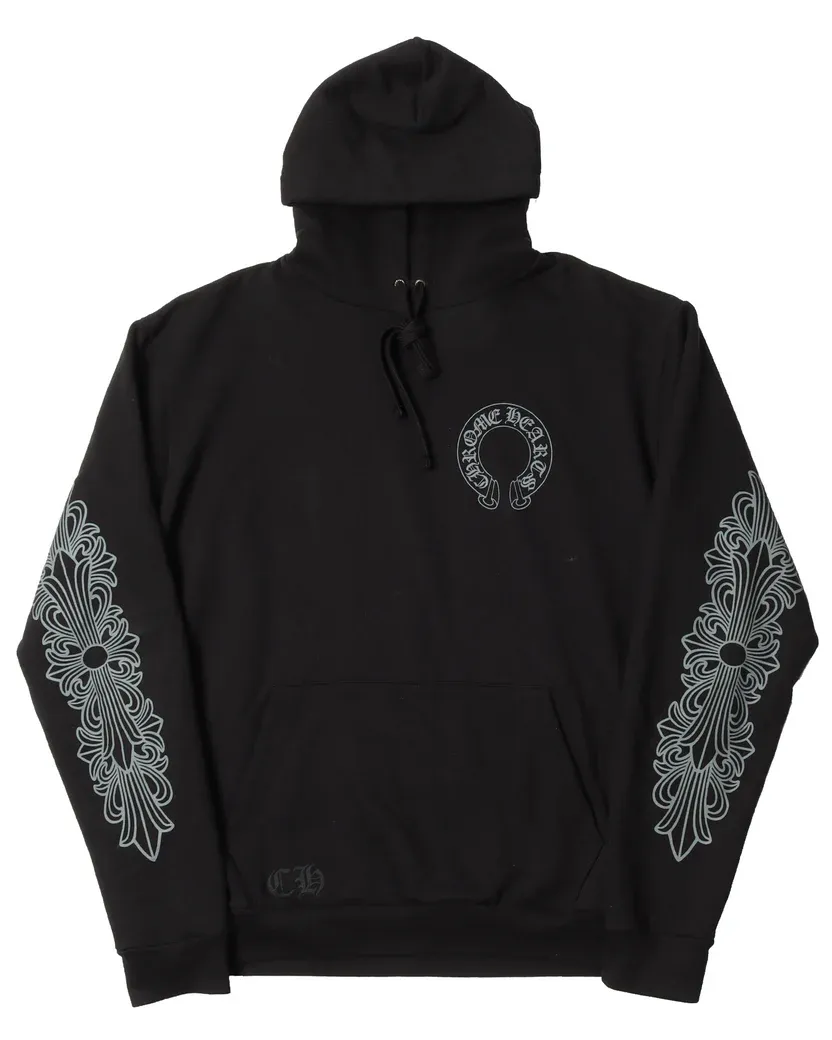 Chrome Hearts Friends & Family Grey Banner Logo Hoodie Chrome Hearts Friends & Family Grey Banner Logo Hoodie