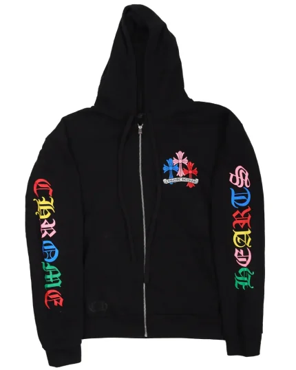 Chrome Hearts Multicolor Cross Logo Zip-Up Hoodie