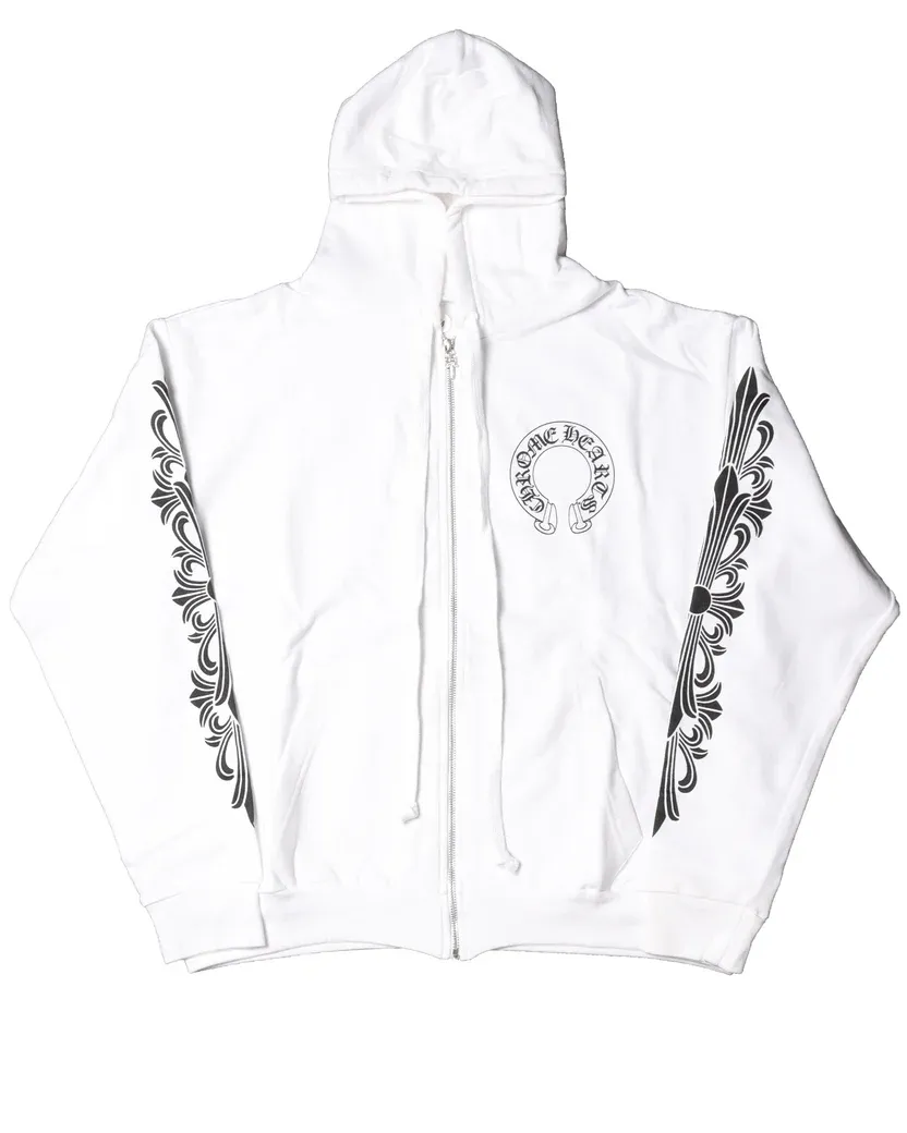 Chrome Hearts Horseshoe Logo Zip Up Hoodie Chrome Hearts Horseshoe Logo Zip Up Hoodie