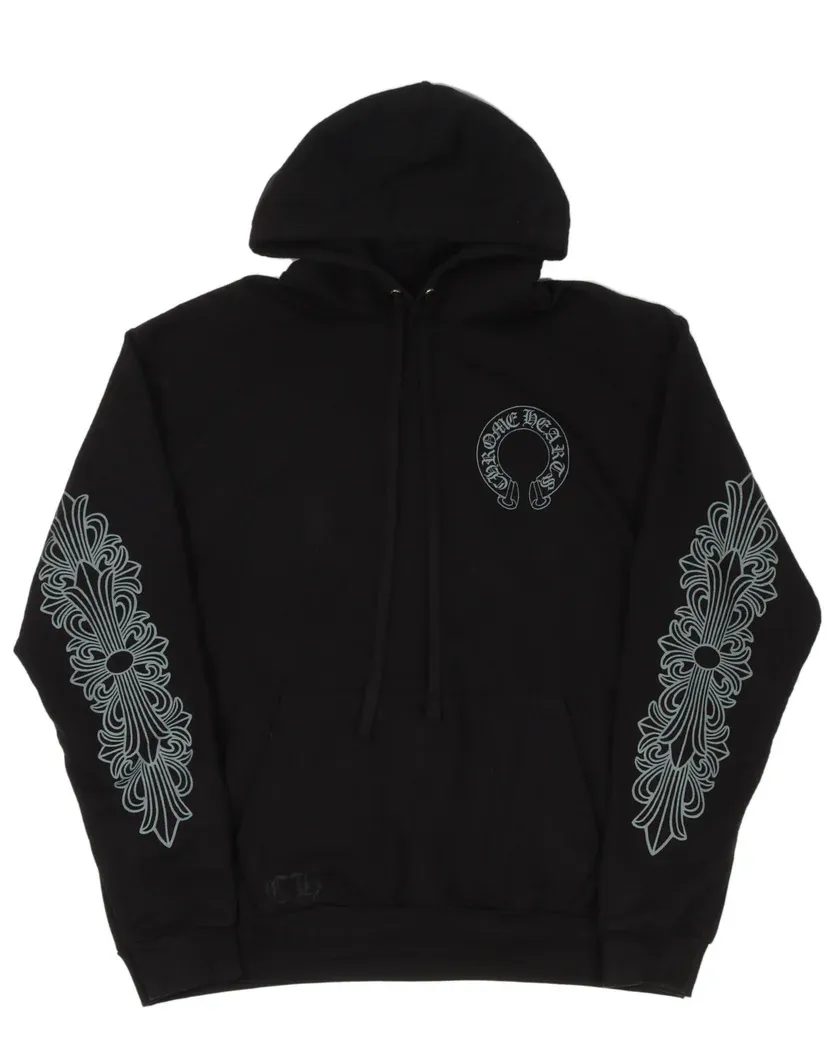 Chrome Hearts Friends & Family Grey Banner Logo Hoodie Chrome Hearts Friends & Family Grey Banner Logo Hoodie