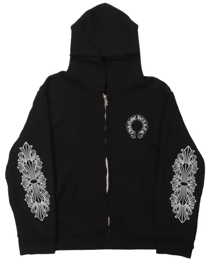 Chrome Hearts Fleece-Lined Zip-Up Hoodie