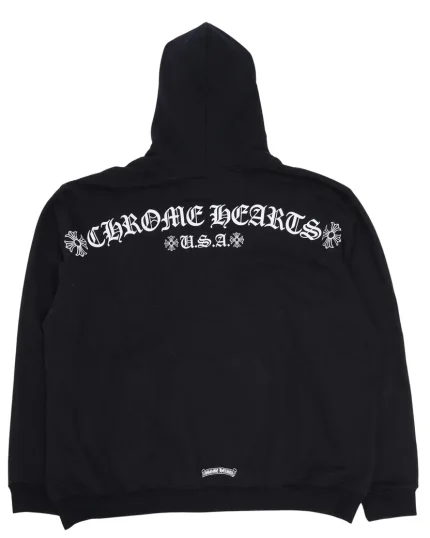 Chrome Hearts T Bar Logo Thermal Zip Up Hoodie
