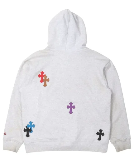 Chrome Hearts Multicolor Leather Cross Patch Hoodie