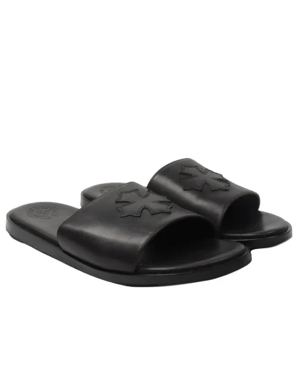 Chrome Hearts Black Cross Sandals