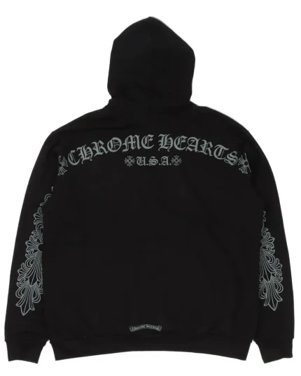 Chrome Hearts Friends & Family Grey Banner Logo Hoodie