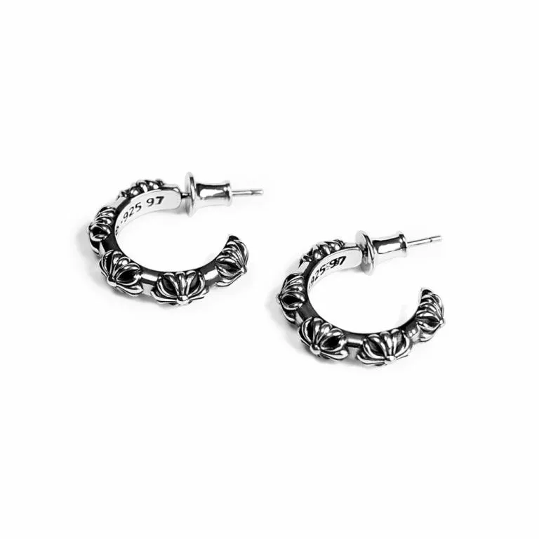 317242db1b9913dfa321fc9bcad7930c.6942 Chrome Hearts Cross Hoop Earring
