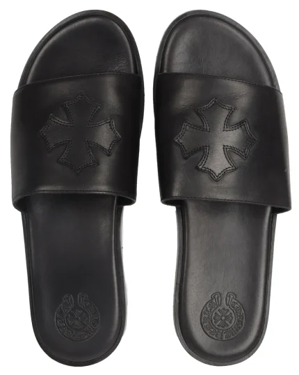 Chrome Hearts Black Cross Sandals