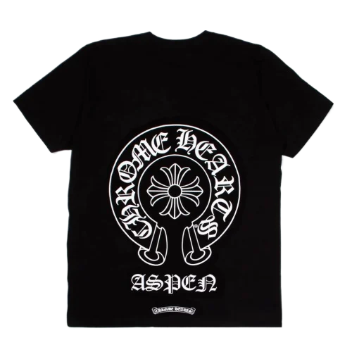 ASPEN-EXCLUSIVE-POCKET-TEE-1 Chrome Hearts Sanskrit Letters Cross Black T-Shirt