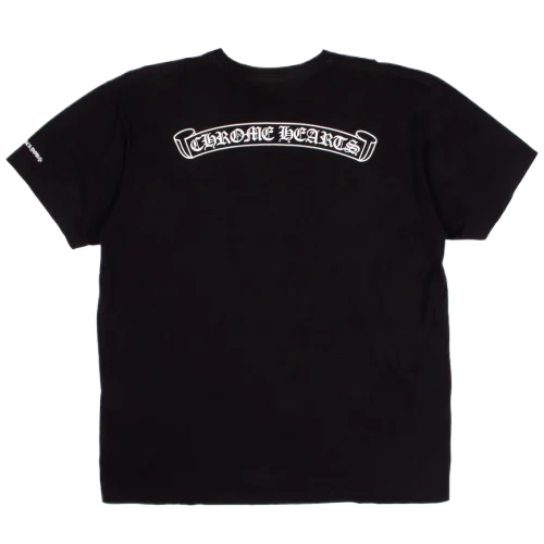 BLACK-SCROLL-LOGO-POCKET-TEE-1 Chrome Hearts Black Scroll Logo Pocket T-Shirt