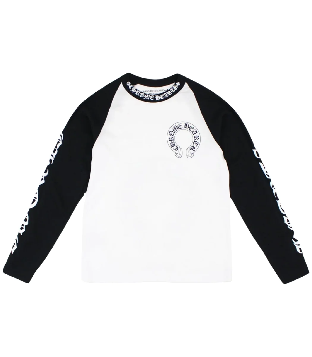 CH-Neck-Letters-Horseshoe-Long-Sleeve-T-Shirt Chrome Hearts Neck Letters Horseshoe Long Sleeve Shirt