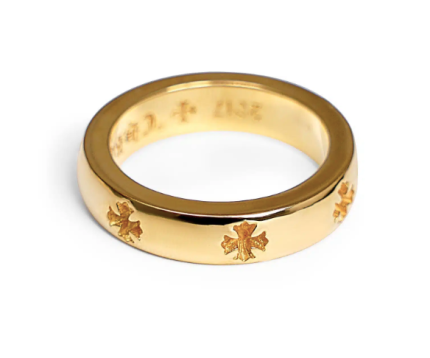 CHROME HEARTS 22K GOLD CH PLUS BAND RING