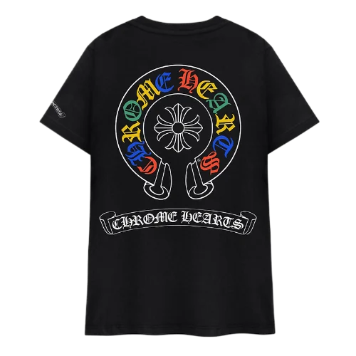 CHROME-HEARTS-MULTI-COLOUR-HORSE-SHOE-LOGO-TSHIRT-1 Chrome Hearts Multicolor Horse Shoe Logo T-Shirt