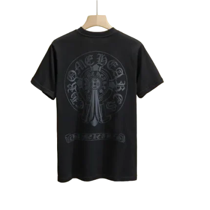 Casual Chrome Hearts Black Pocket T-Shirt