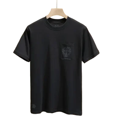 Casual Chrome Hearts Black Pocket T-Shirt