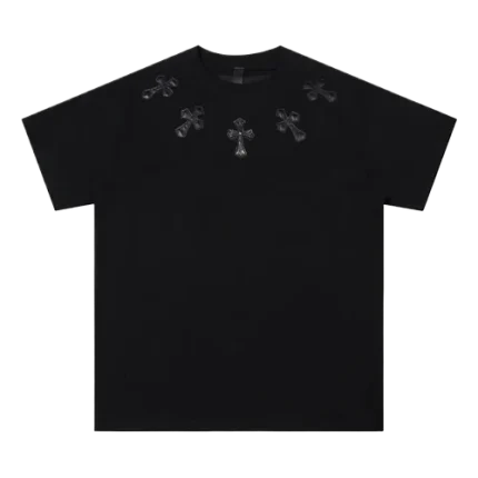 Chrome Hearts 5 Black Leather Patch T-Shirt black