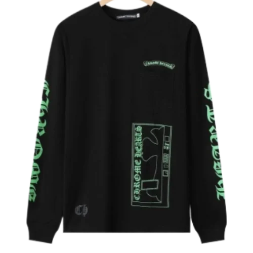 Chrome-Hearts-Aodama-Long-Sleeve-T-shirt-Black Chrome Hearts Aoyama Black Long Sleeve T-Shirt