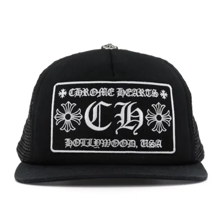 Chrome Hearts CH Hollywood Trucker Hat Black/Black