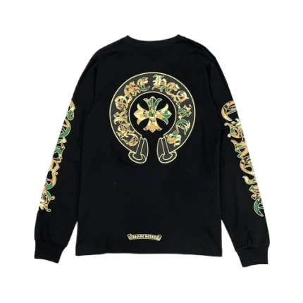 Eye-Catching Chrome Hearts Camo Crosses Black Long Sleeve T-Shirt