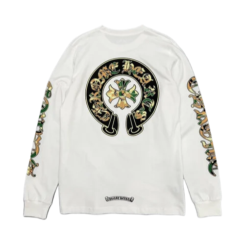 Chrome-Hearts-Camo-Crosses-Longsleeve-Shirt-White-1 Eye-Catching Chrome Hearts Camo Crosses Long Sleeve Shirt