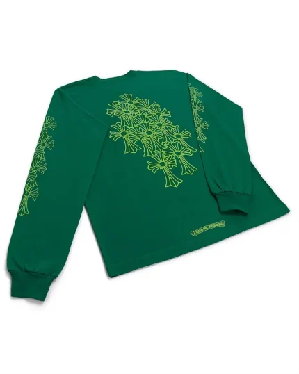 Chrome Hearts Cemetery Cross Long Sleeve Kelly Green/Glo Green