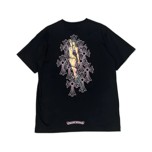 Chrome-Hearts-Deadly-Doll-Cemetery-Crosses-Tee-1 Chrome Hearts Deadly Doll Cemetery Crosses Tee