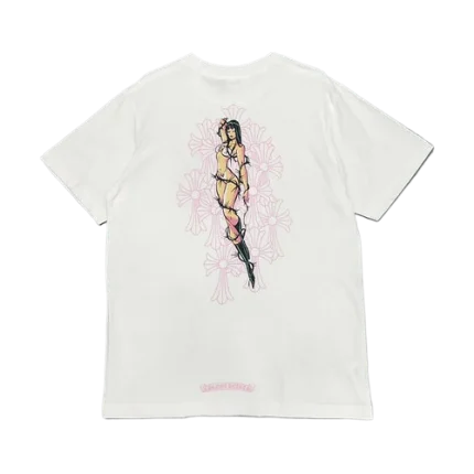 Chrome Hearts Deadly Doll Cemetery Cross T-Shirt White