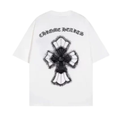 Chrome Hearts Embroidery Leather Cross Patch T-Shirt White