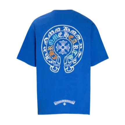 Chrome Hearts Multicolor Embroidery Logo Blue T-Shirt