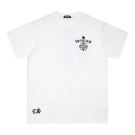 Chrome Hearts Multicolor Embroidery Logo White T-Shirt