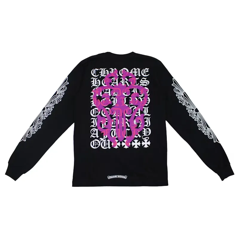 Chrome-Hearts-Eye-Chart-Dagger-Longsleeve-T-shirt-Black Chrome Hearts Eye Chart Dagger Longsleeve T-shirt Black