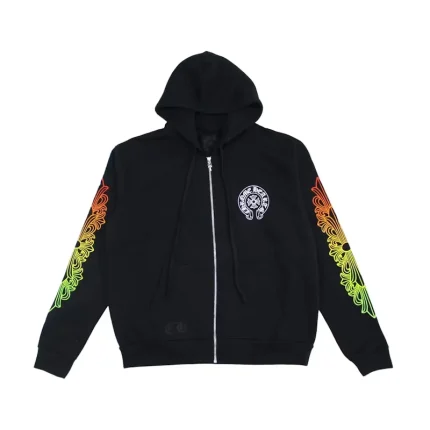 Chrome Hearts Floral Sleeve Gradient Made In Hollywood Zip Up Hoodie