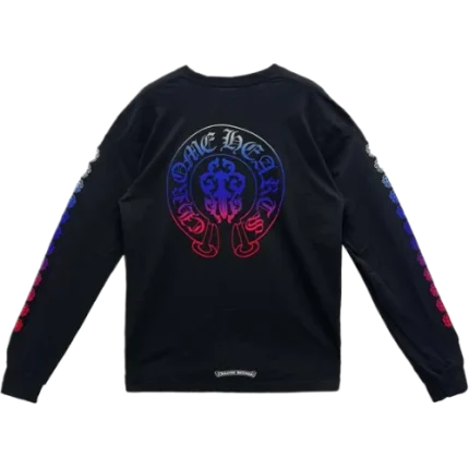Chrome Hearts Gradient Dagger Horseshoe Logo Long Sleeve Tee