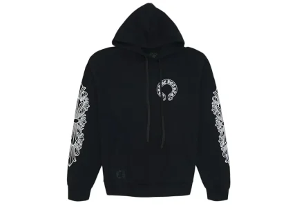 Chrome Hearts Horse Shoe Floral Hoodie Black