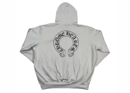 Chrome Hearts Horseshoe Floral Zip Up Hoodie White