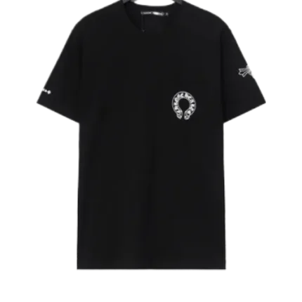 Chrome Hearts Black Cross Horseshoe Logo T Shirt