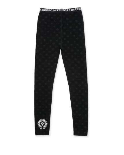 Chrome Hearts Logo Leggings Black/Grey Multilogo