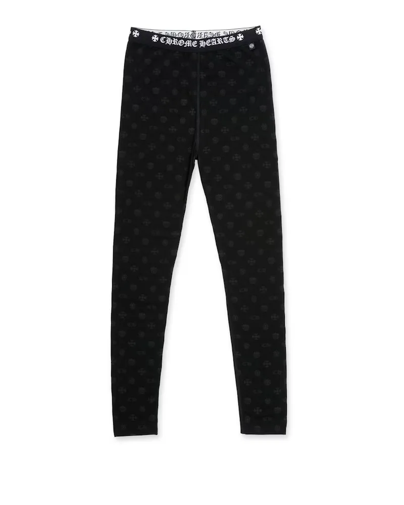 Chrome-Hearts-Logo-Leggings-Black-Grey-Multilogo Chrome Hearts Logo Leggings Black/Grey Multilogo