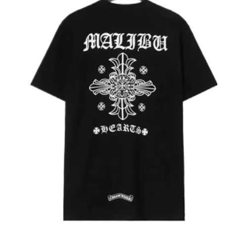 Chrome-Hearts-Logo-Maliba-Hearts-T-Shirt-2 Chrome Hearts Logo Maliba Hearts T-Shirt Black