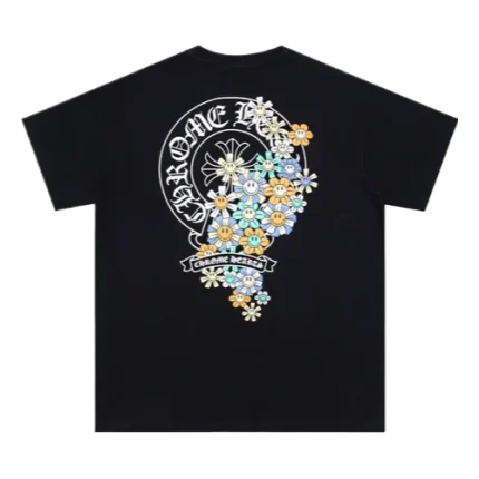 Chrome Hearts Logo and Flower Themed T-Shirt