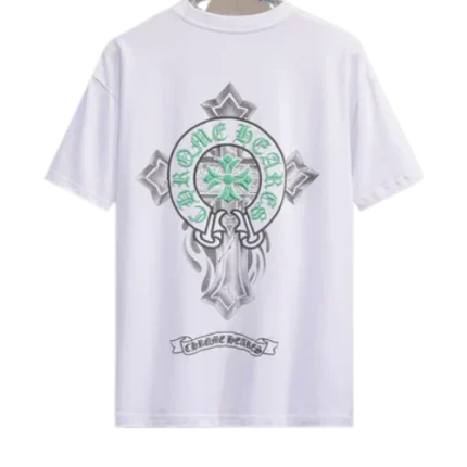 Modern 3D Chrome Hearts Logo White T-Shirt